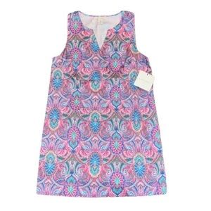 Cynthia Rowley pink and teal paisley print sleeveless dress NWT size 14